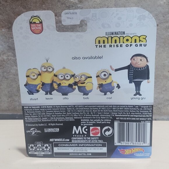 Hot Wheels Character Car Carl from Minions The Rise of Gru 2018 - Picture 2 of 9